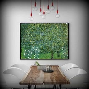 Rosebushes Under The Trees Canvas Art