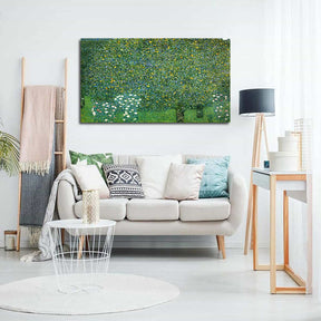 Rosebushes Under The Trees Canvas Art