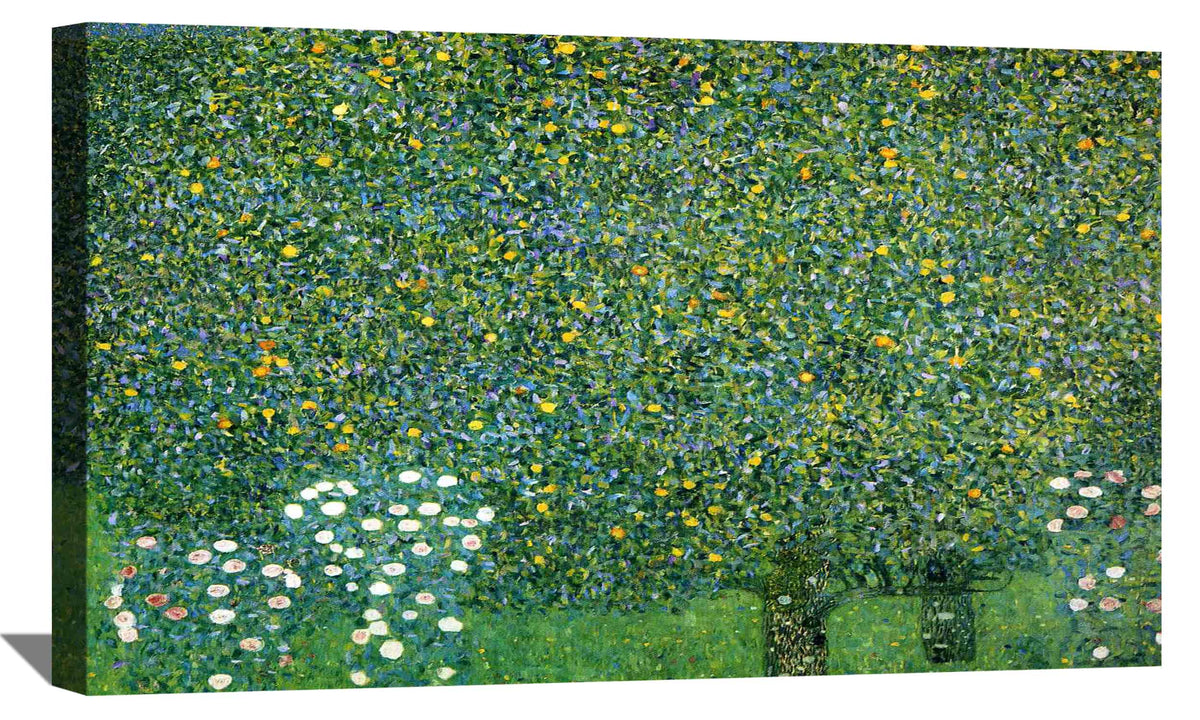 Rosebushes Under The Trees Canvas Art