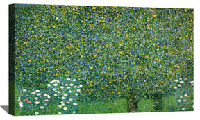 Rosebushes Under The Trees Canvas Art