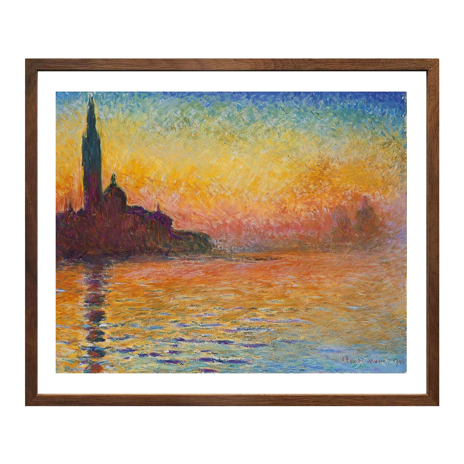 Claude Monet Wall Art San Giorgio Maggiore At Dusk Poster Framed