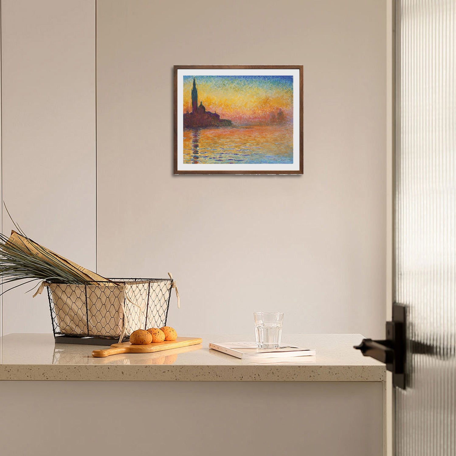 Claude Monet Wall Art San Giorgio Maggiore At Dusk Poster Framed