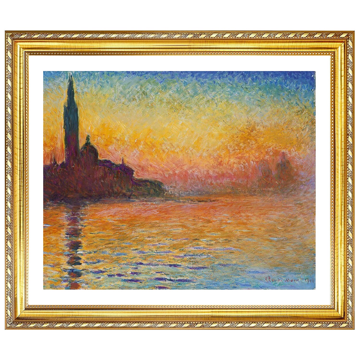 Claude Monet Wall Art San Giorgio Maggiore At Dusk Poster Framed