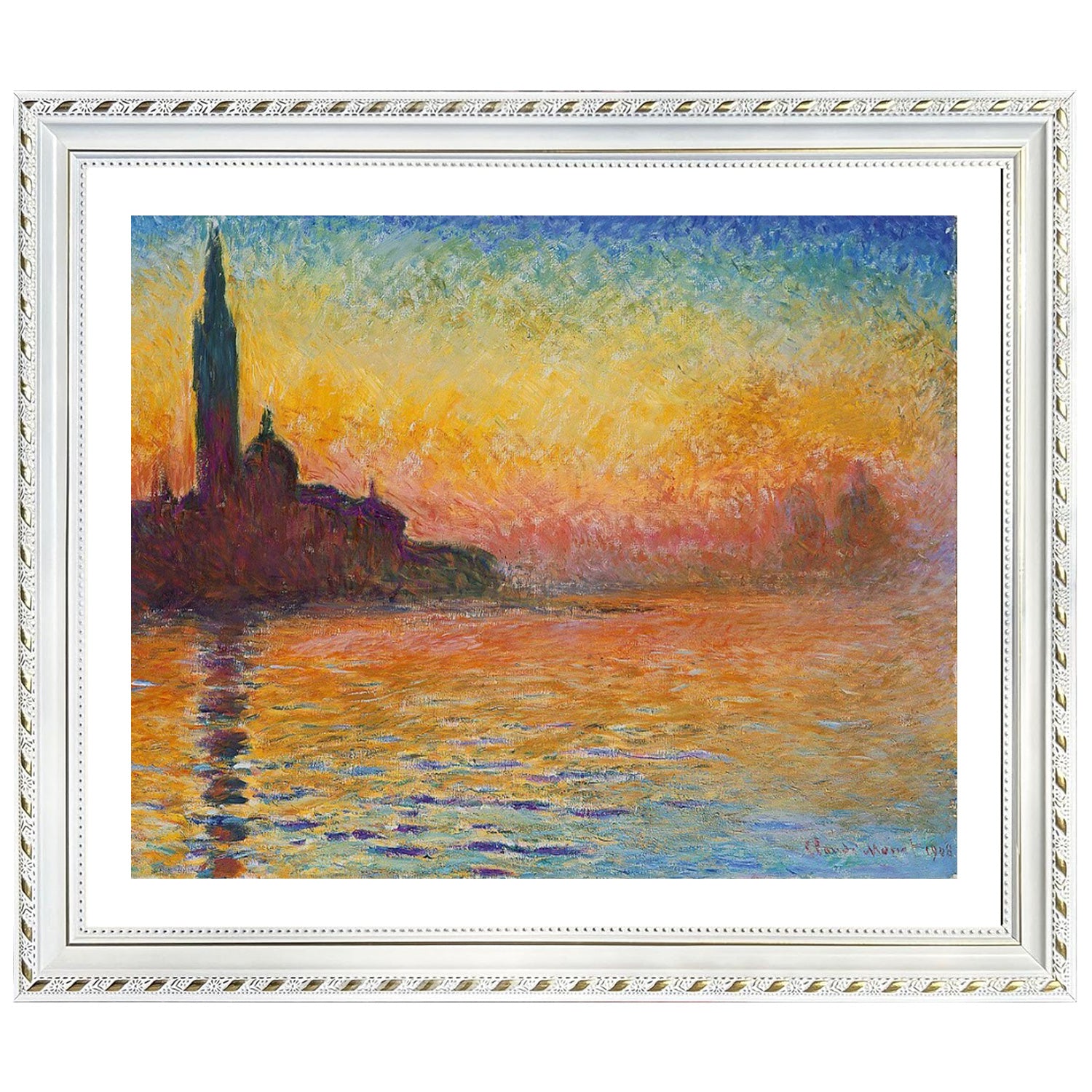 Claude Monet Wall Art San Giorgio Maggiore At Dusk Poster Framed