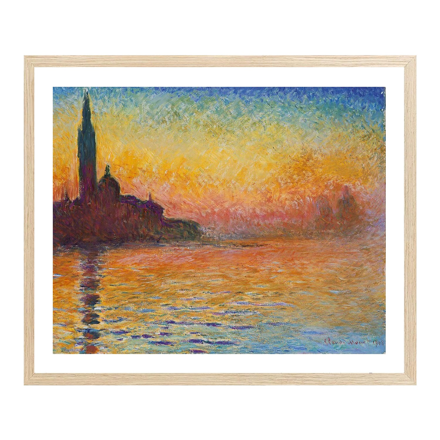 Claude Monet Wall Art San Giorgio Maggiore At Dusk Poster Framed