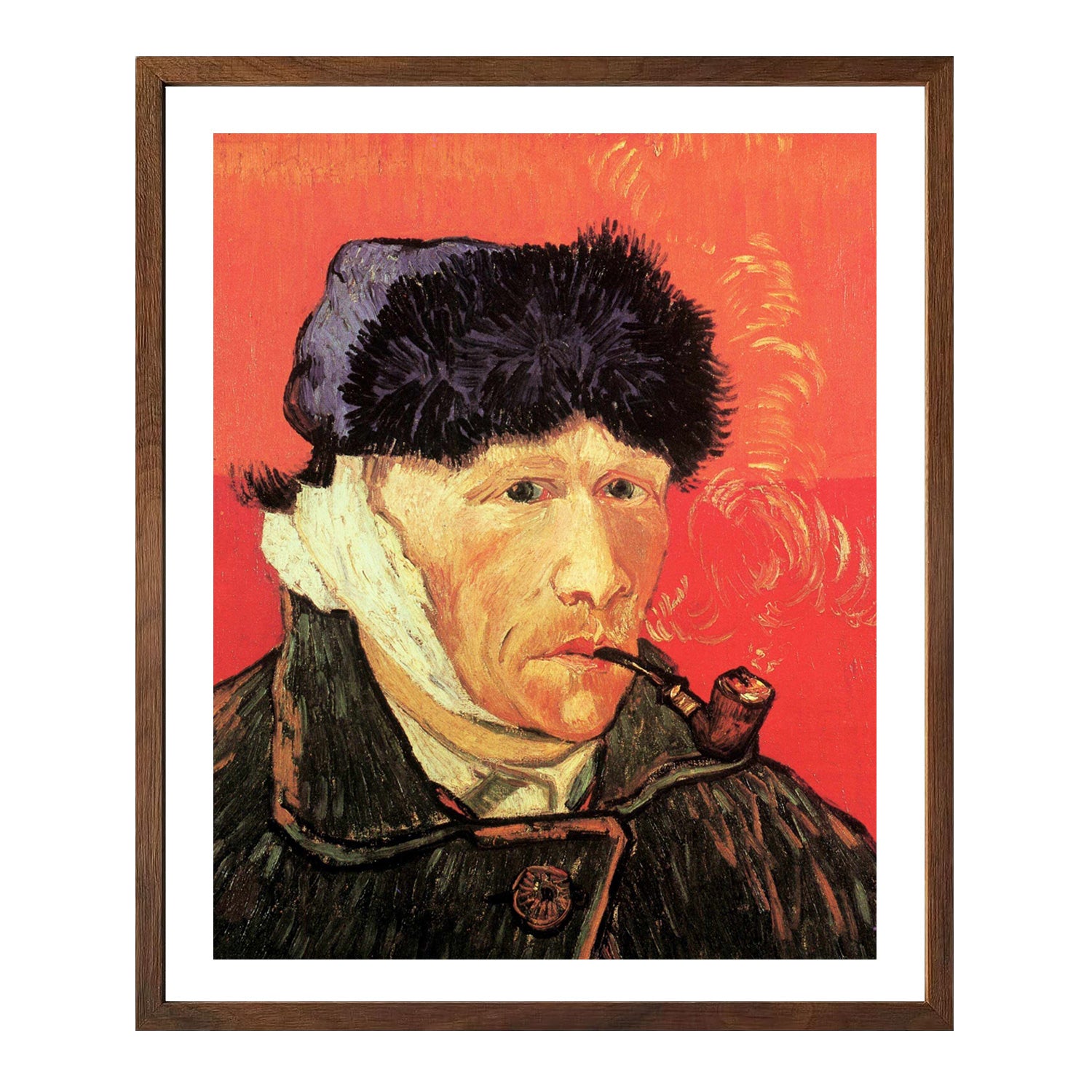 Vincent Van Gogh Self Portrait With Bandaged Ear and Pipe Wall Art Van Gogh Poster
