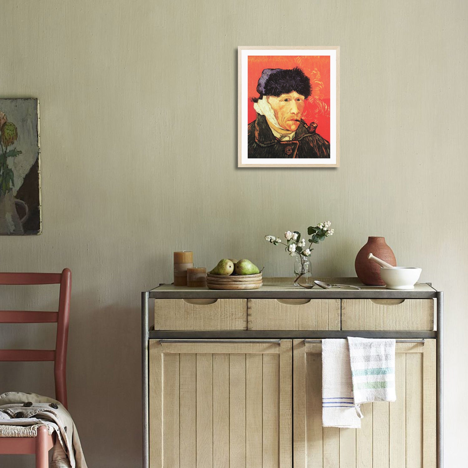 Vincent Van Gogh Self Portrait With Bandaged Ear and Pipe Wall Art Van Gogh Poster