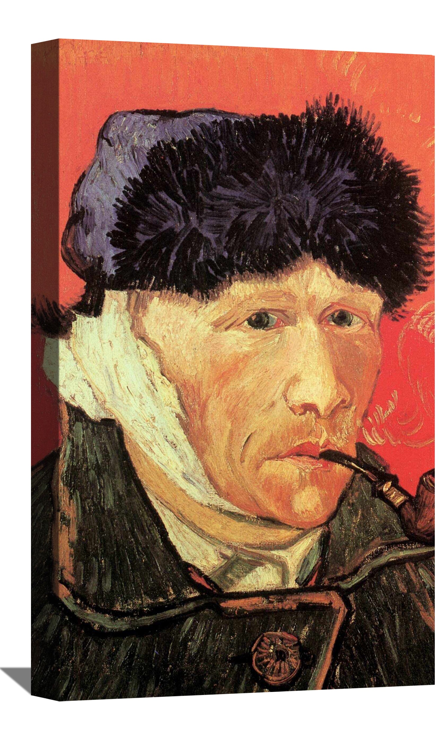 Self Portrait with Bandaged Ear and Pipe Canvas Art
