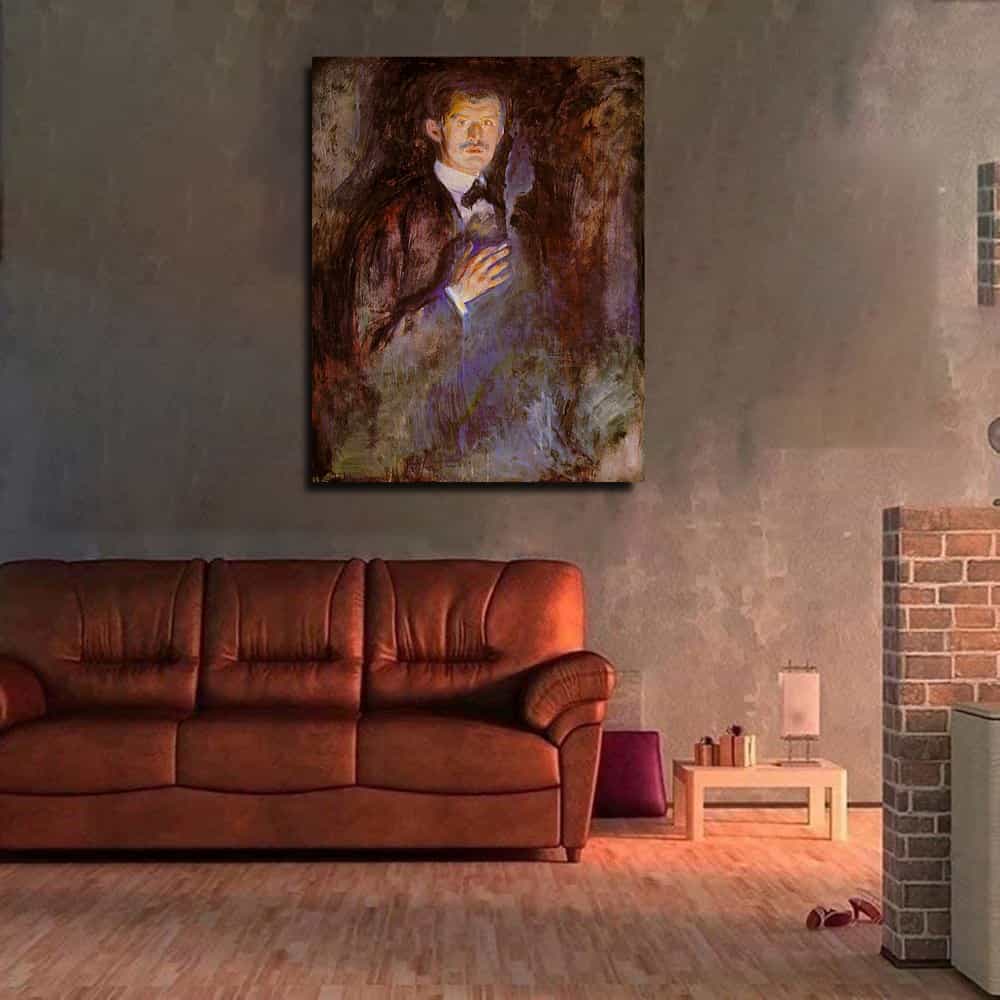 Self Portrait with Cigarette Canvas Art