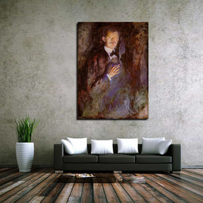 Self Portrait with Cigarette Canvas Art