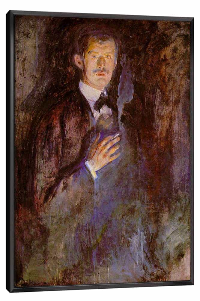 Self Portrait with Cigarette Canvas Art