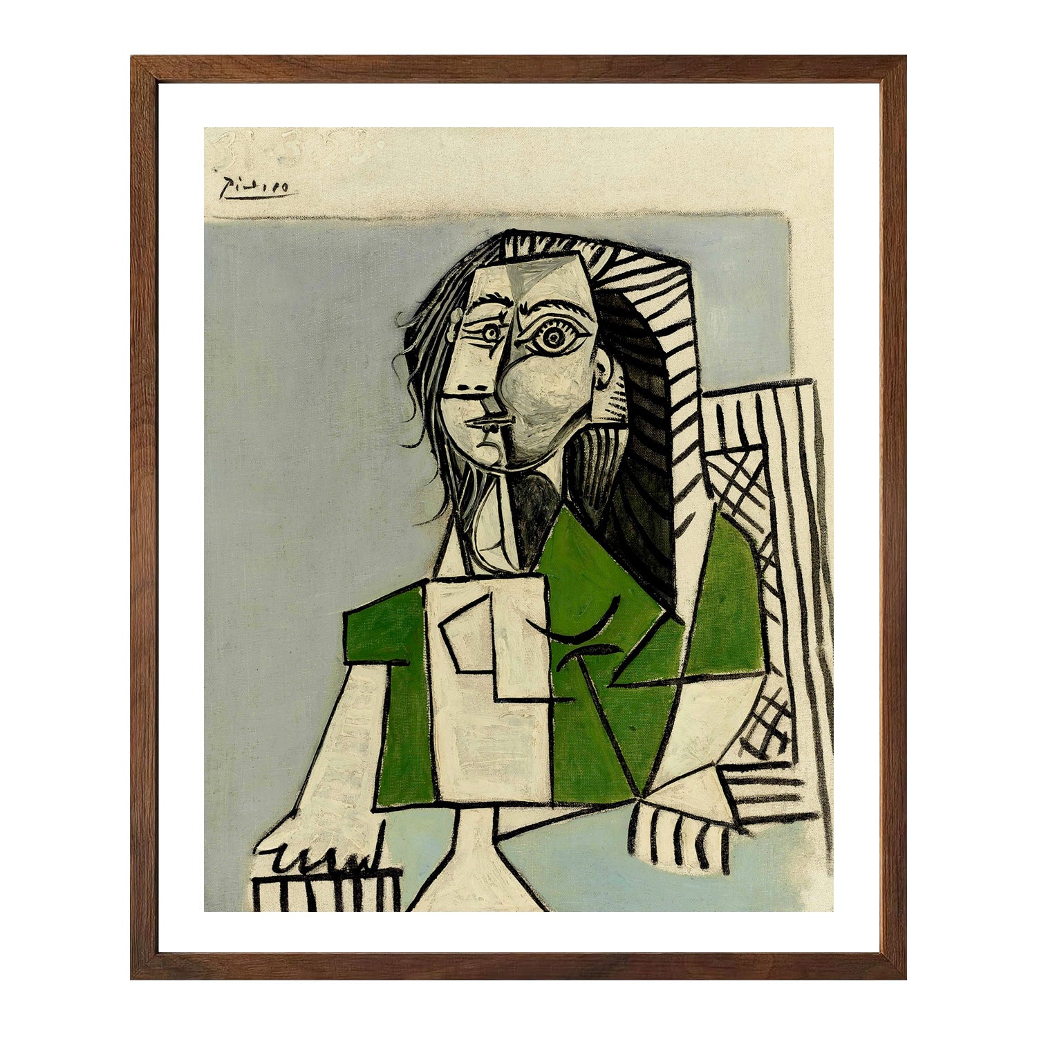 Pablo Picasso Wall Art Sitting Woman Poster Framed Art