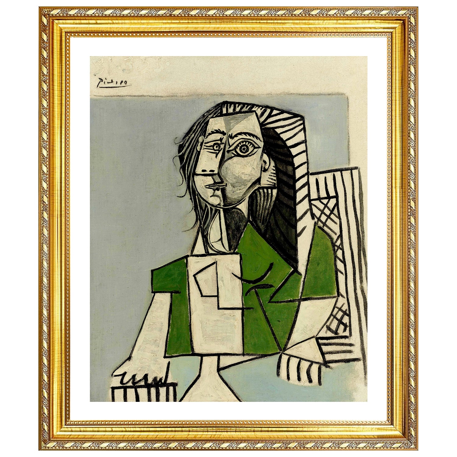 Pablo Picasso Wall Art Sitting Woman Poster Framed Art