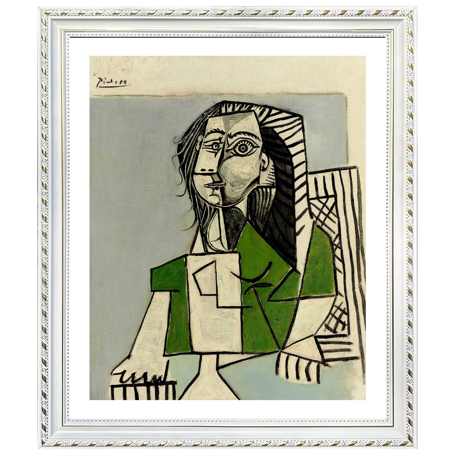 Pablo Picasso Wall Art Sitting Woman Poster Framed Art