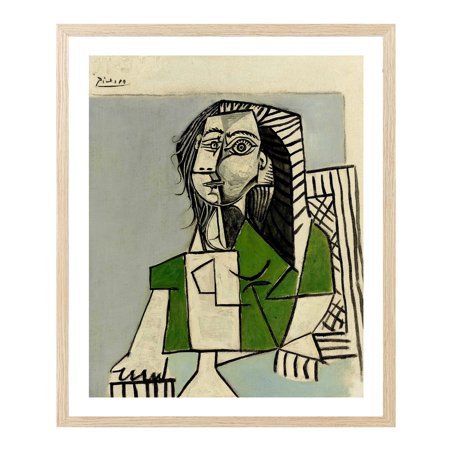 Pablo Picasso Wall Art Sitting Woman Poster Framed Art