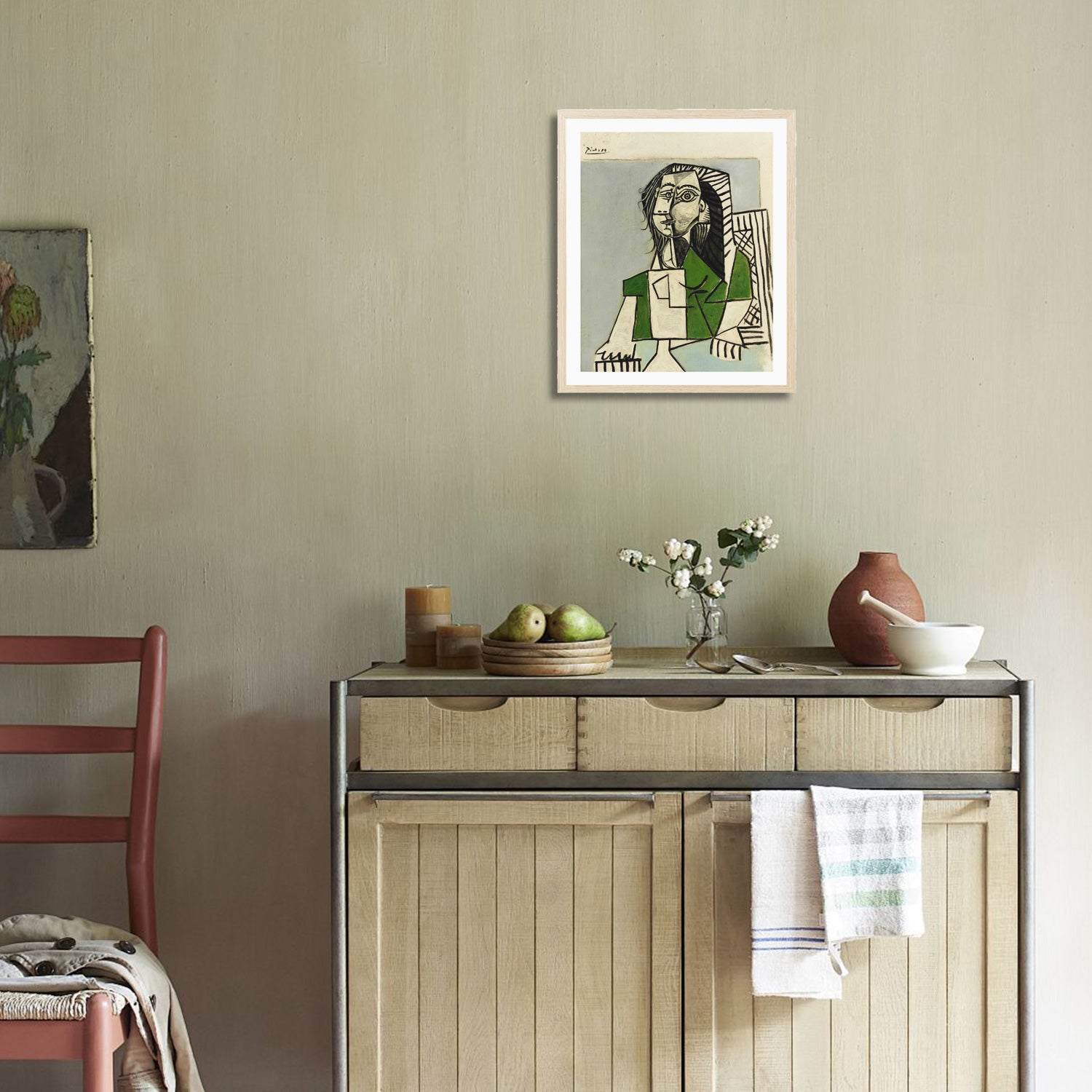 Pablo Picasso Wall Art Sitting Woman Poster Framed Art