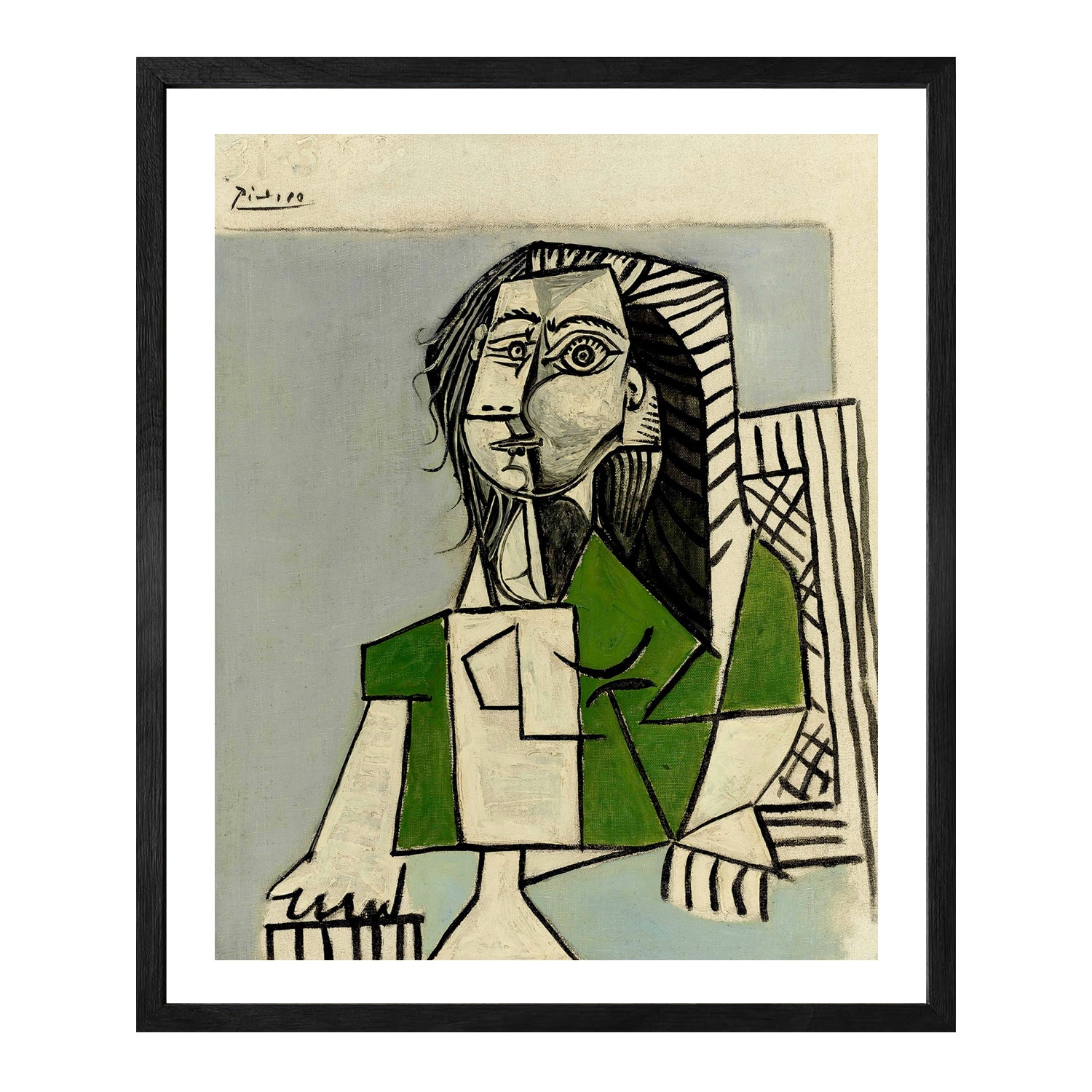 Pablo Picasso Wall Art Sitting Woman Poster Framed Art