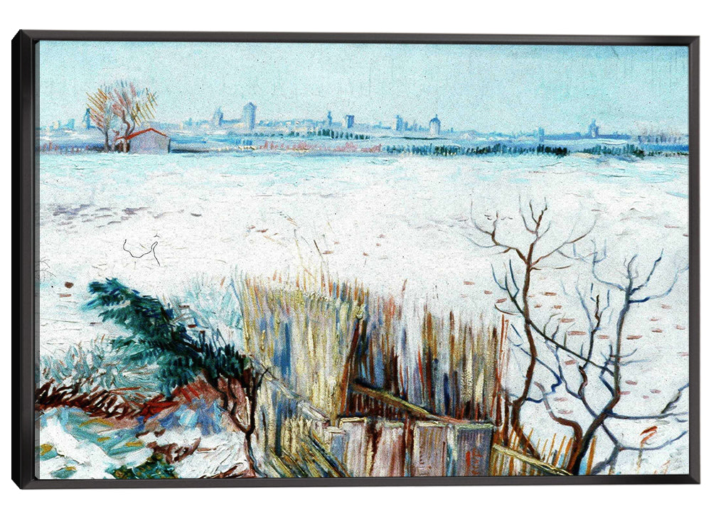 Snowy Landscape With Arles In The Background Canvas Art