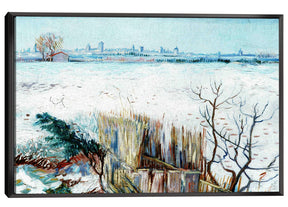 Snowy Landscape With Arles In The Background Canvas Art