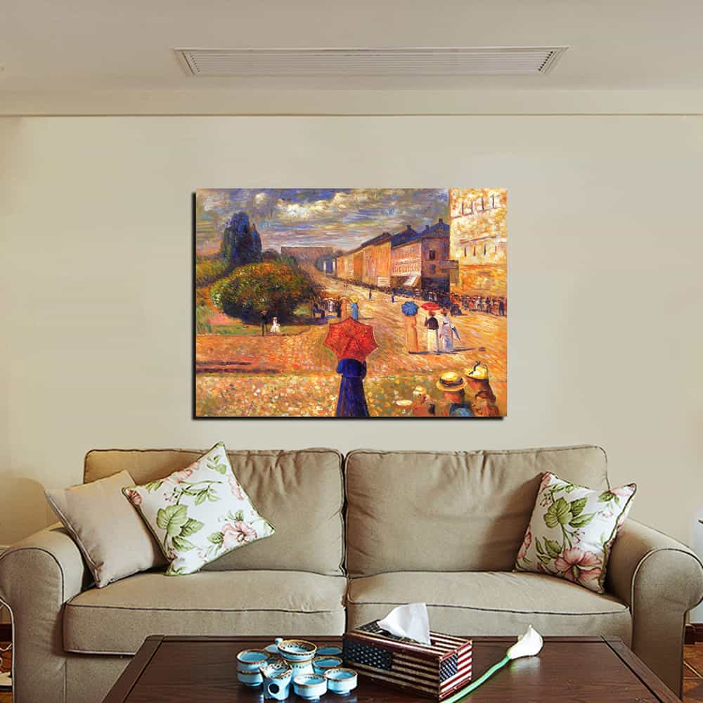 Spring Day on Karl Johan Street Canvas Art