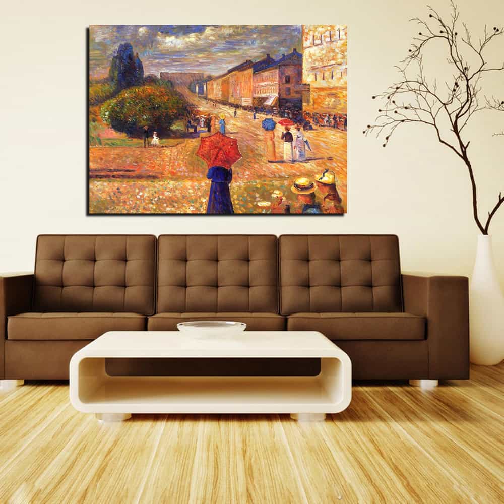 Spring Day on Karl Johan Street Canvas Art