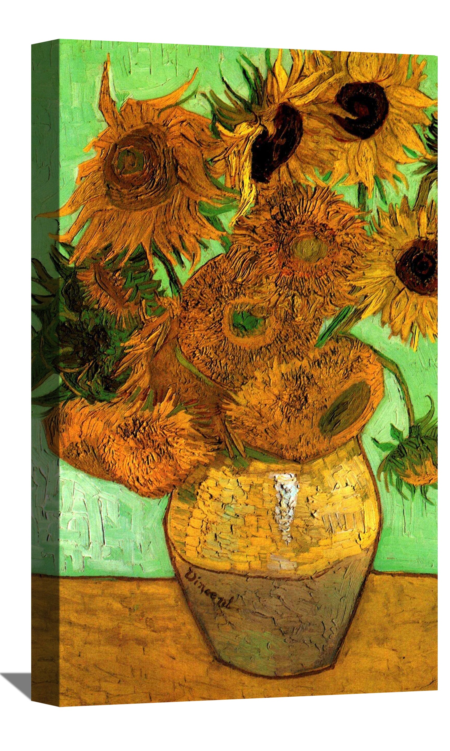 Still Life Vase with Twelve Sunflowers Canvas Art