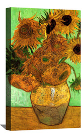 Still Life Vase with Twelve Sunflowers Canvas Art