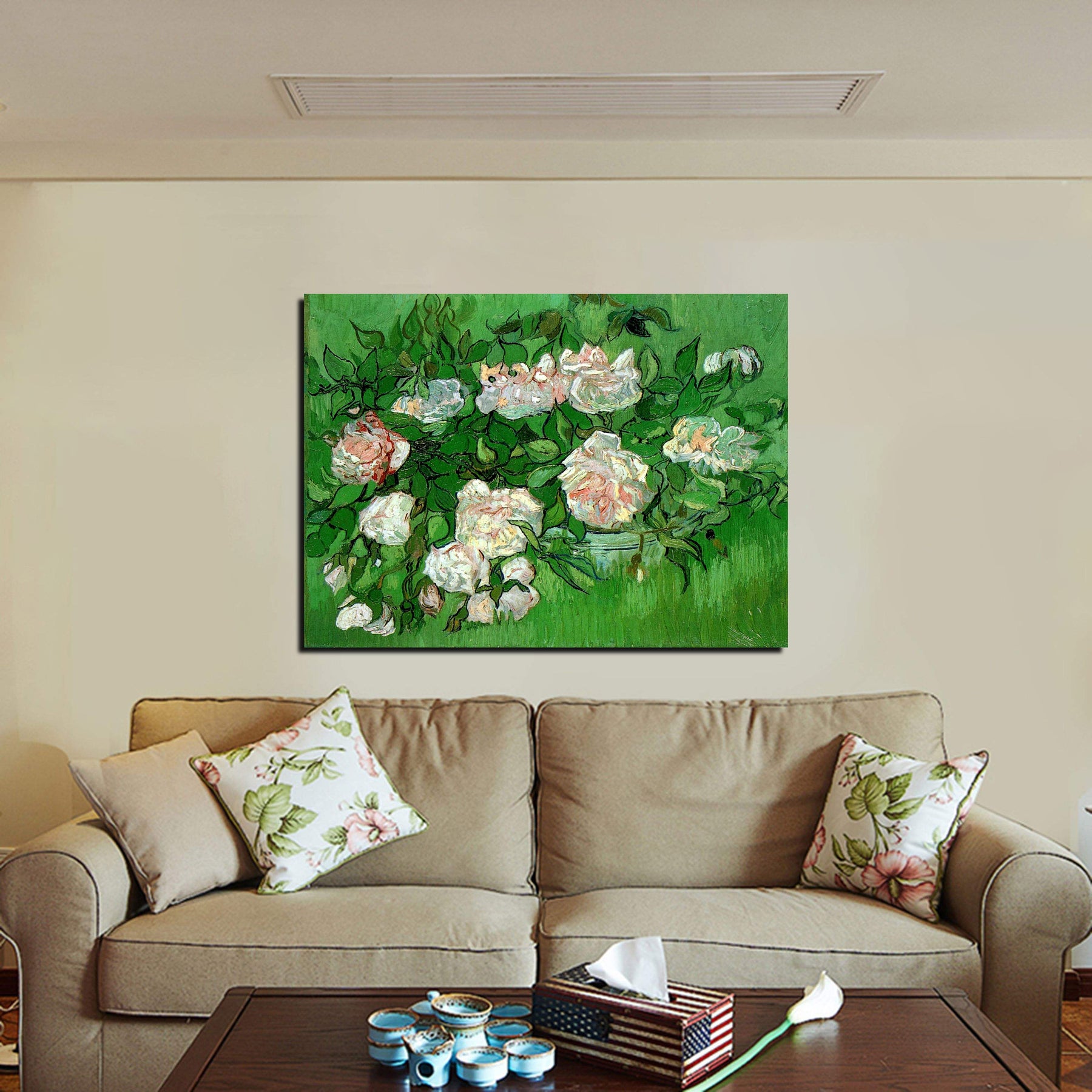 Still Life Pink Roses Canvas Art