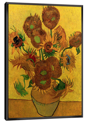 Still Life Vase with Fifteen Sunflowers Canvas Art
