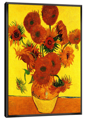 Still Life Vase with Fifteen Sunflowers Canvas Art