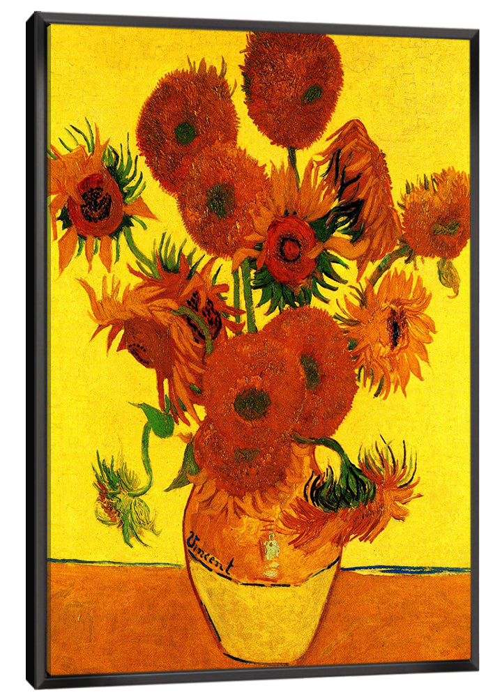 Still Life Vase with Fifteen Sunflowers Canvas Art