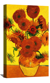 Still Life Vase with Fifteen Sunflowers Canvas Art