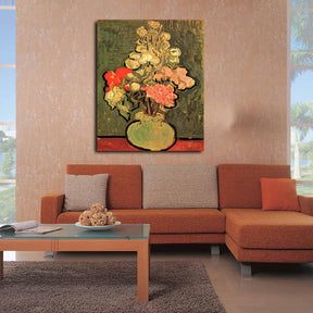 Still Life Vase With Rose Mallows Canvas Art