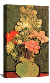 Still Life Vase With Rose Mallows Canvas Art