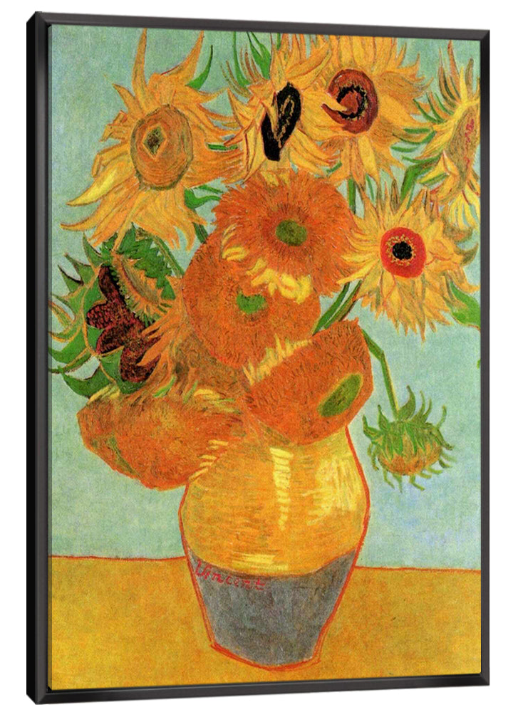 Still Life Vase with Twelve Sunflowers Canvas Art