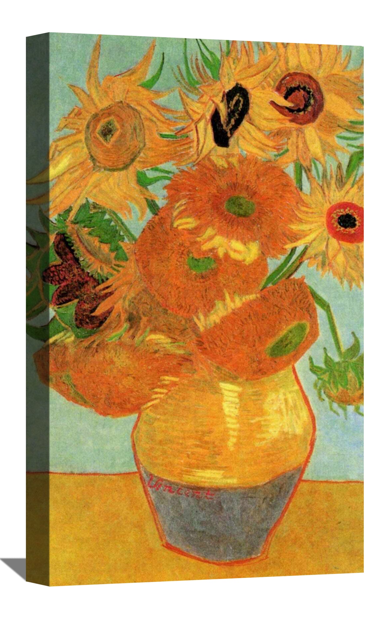 Still Life Vase with Twelve Sunflowers Canvas Art