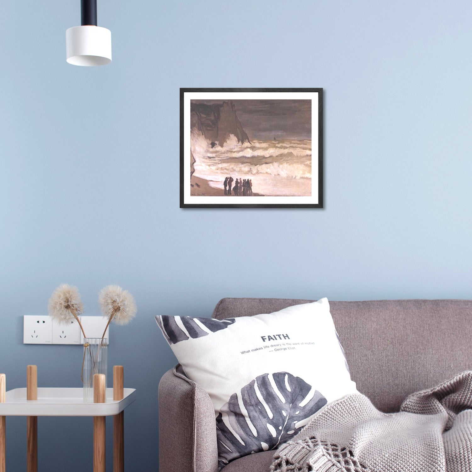 Claude Monet Wall Art Stormy Sea At Etretat Poster Framed