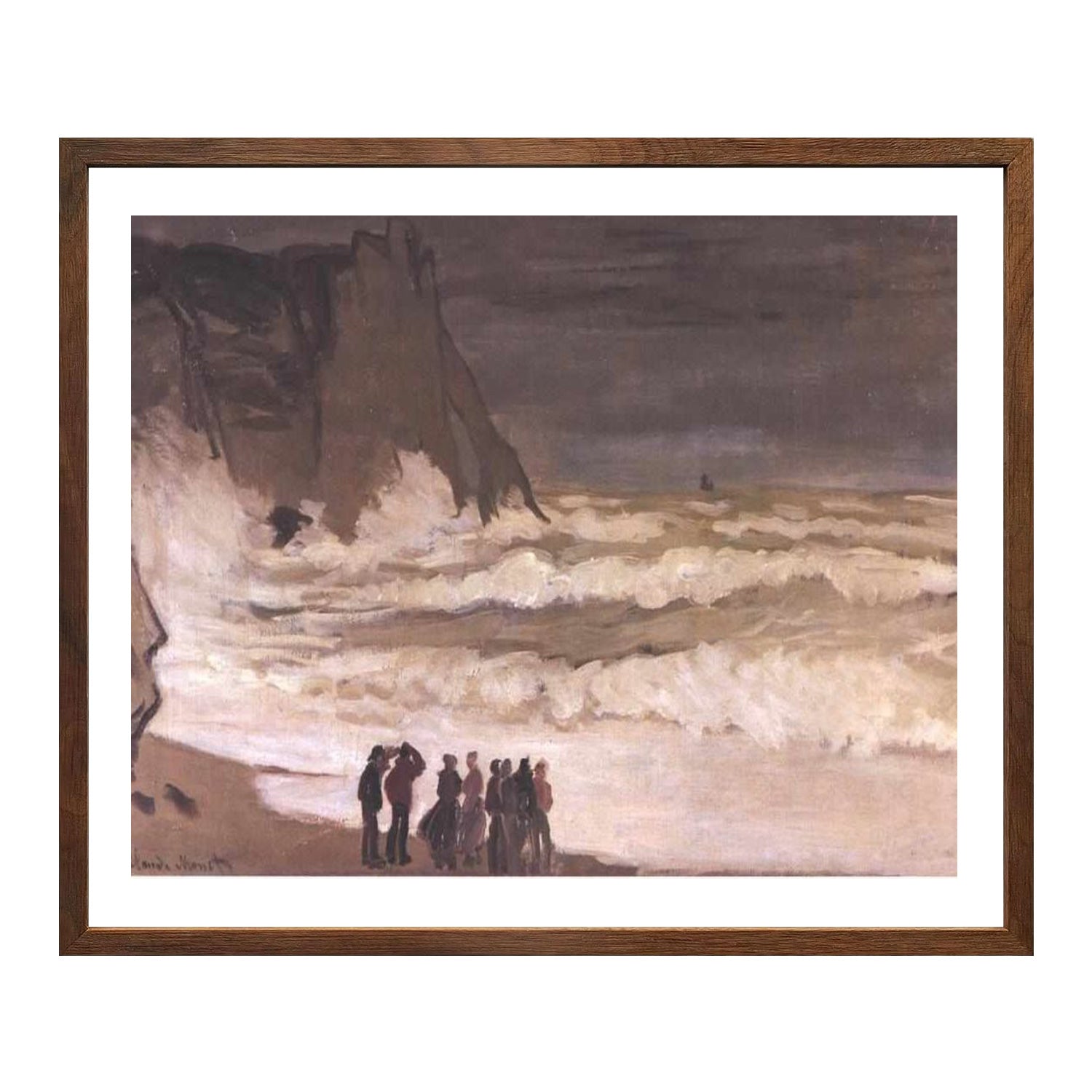 Claude Monet Wall Art Stormy Sea At Etretat Poster Framed