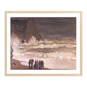 Claude Monet Wall Art Stormy Sea At Etretat Poster Framed