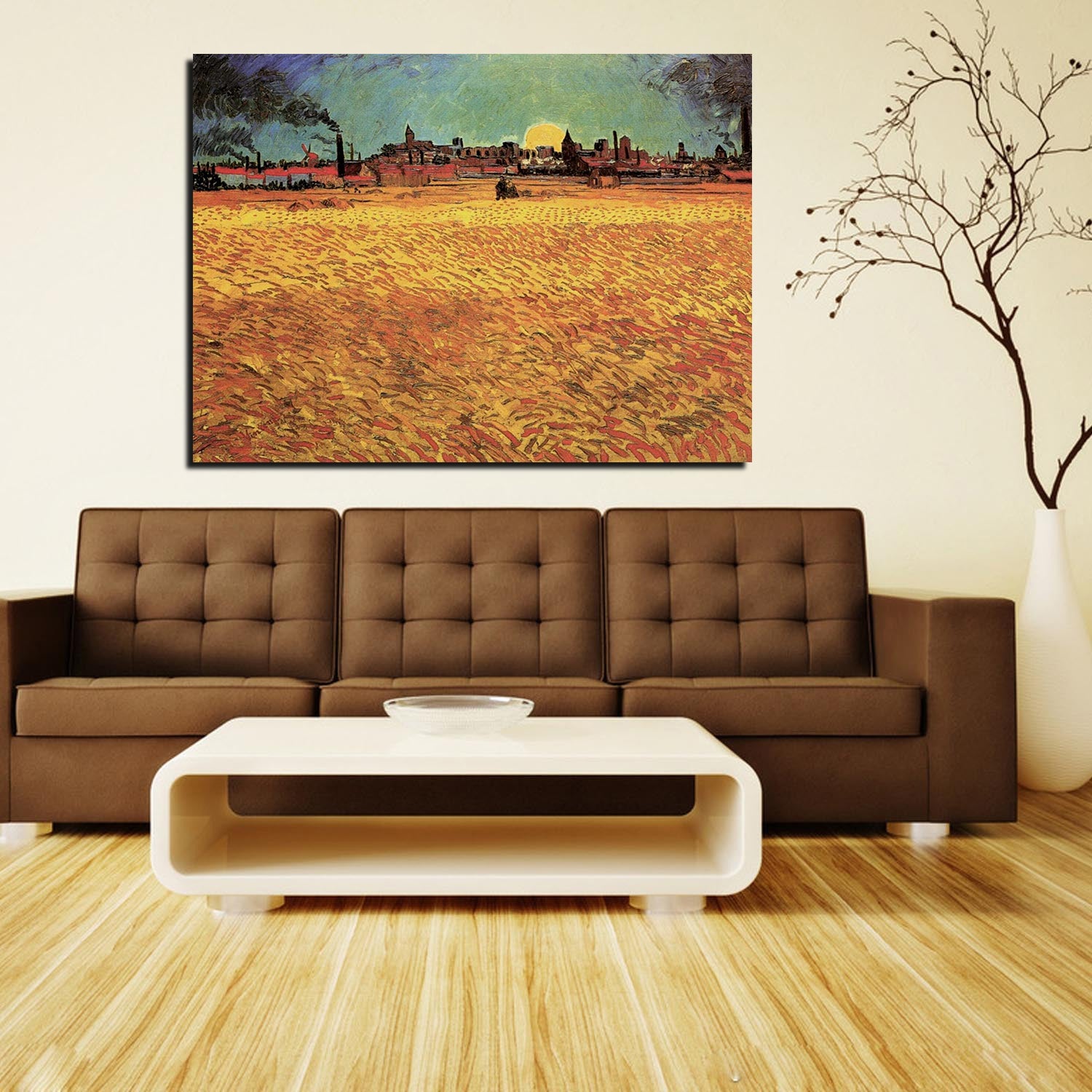Sunset Wheat Fields Near Arles Canvas Art