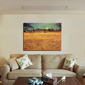 Sunset Wheat Fields Near Arles Canvas Art