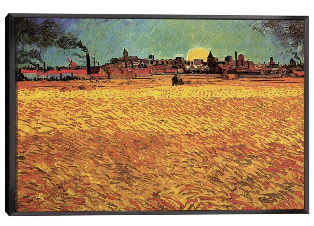 Sunset Wheat Fields Near Arles Canvas Art