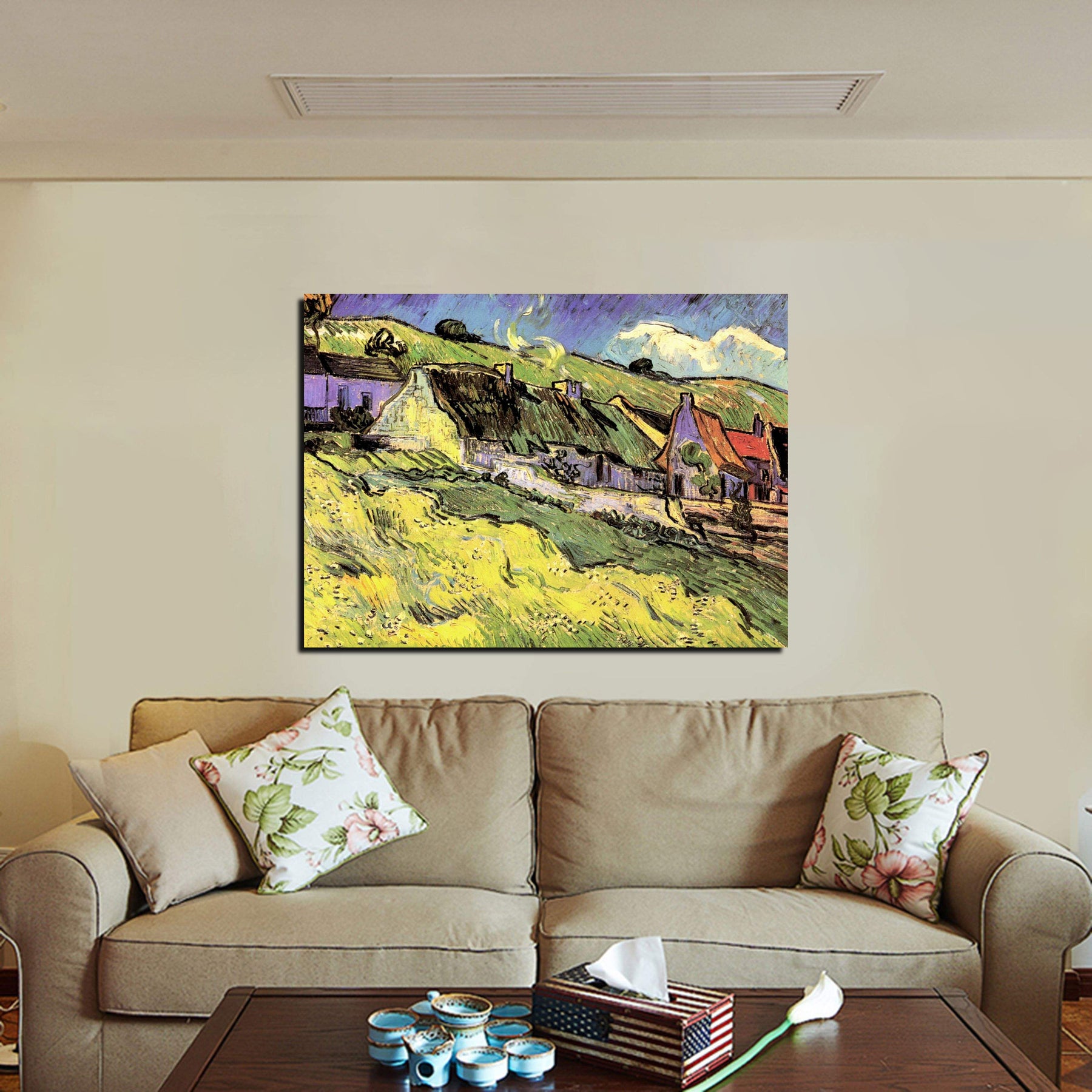 Thatched Cottages Canvas Art