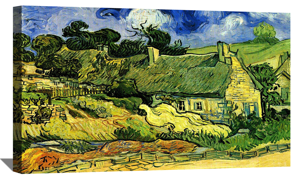 Thatched Cottages at Cordeville Canvas Art