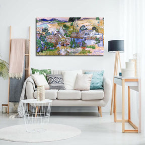 Thatched Cottages by a Hill Canvas Art