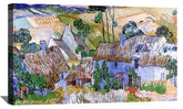 Thatched Cottages by a Hill Canvas Art
