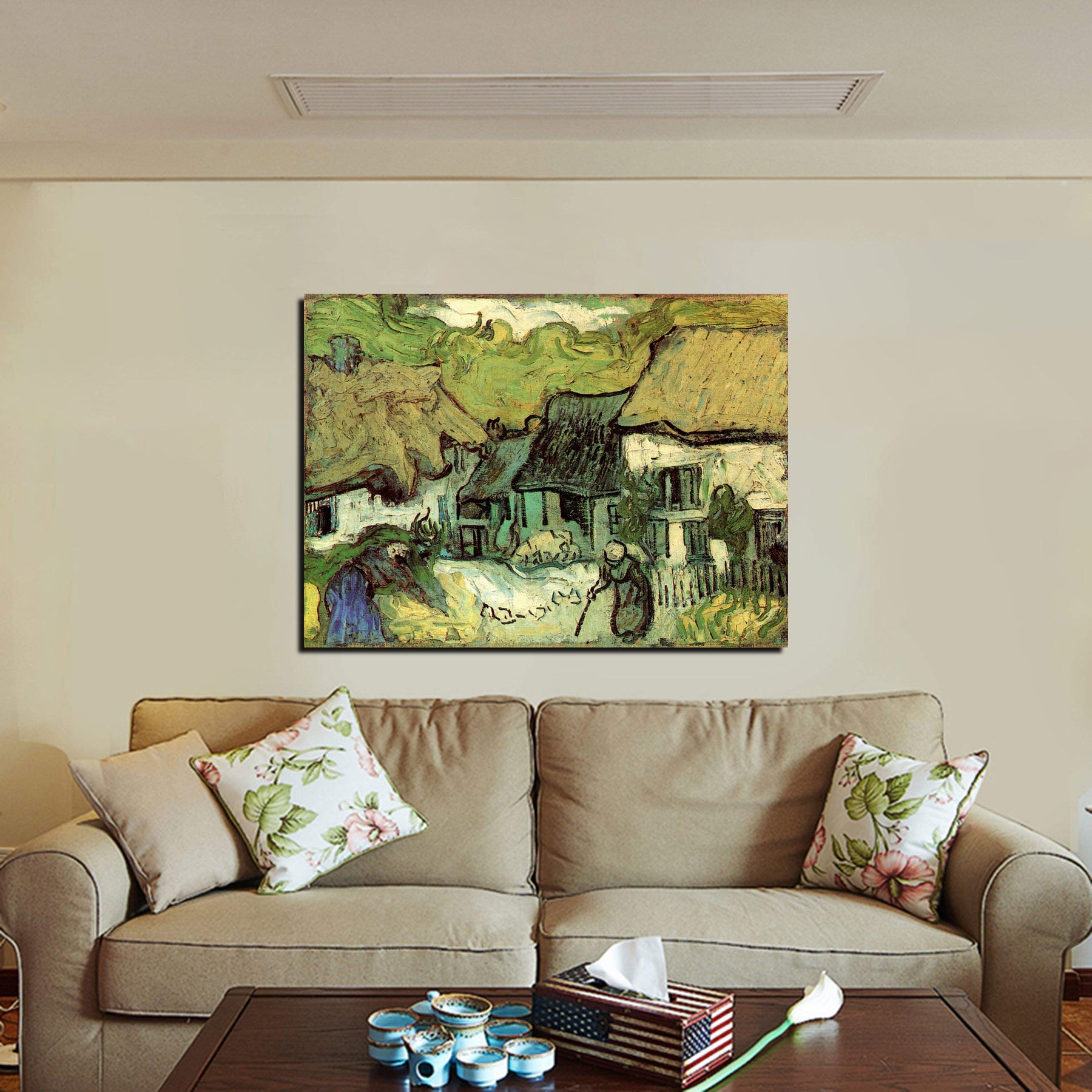 Thatched Cottages in Jorgus Canvas Art