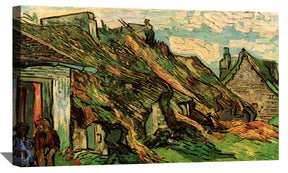 Thatched Sandstone Cottages in Chaponval Canvas Art