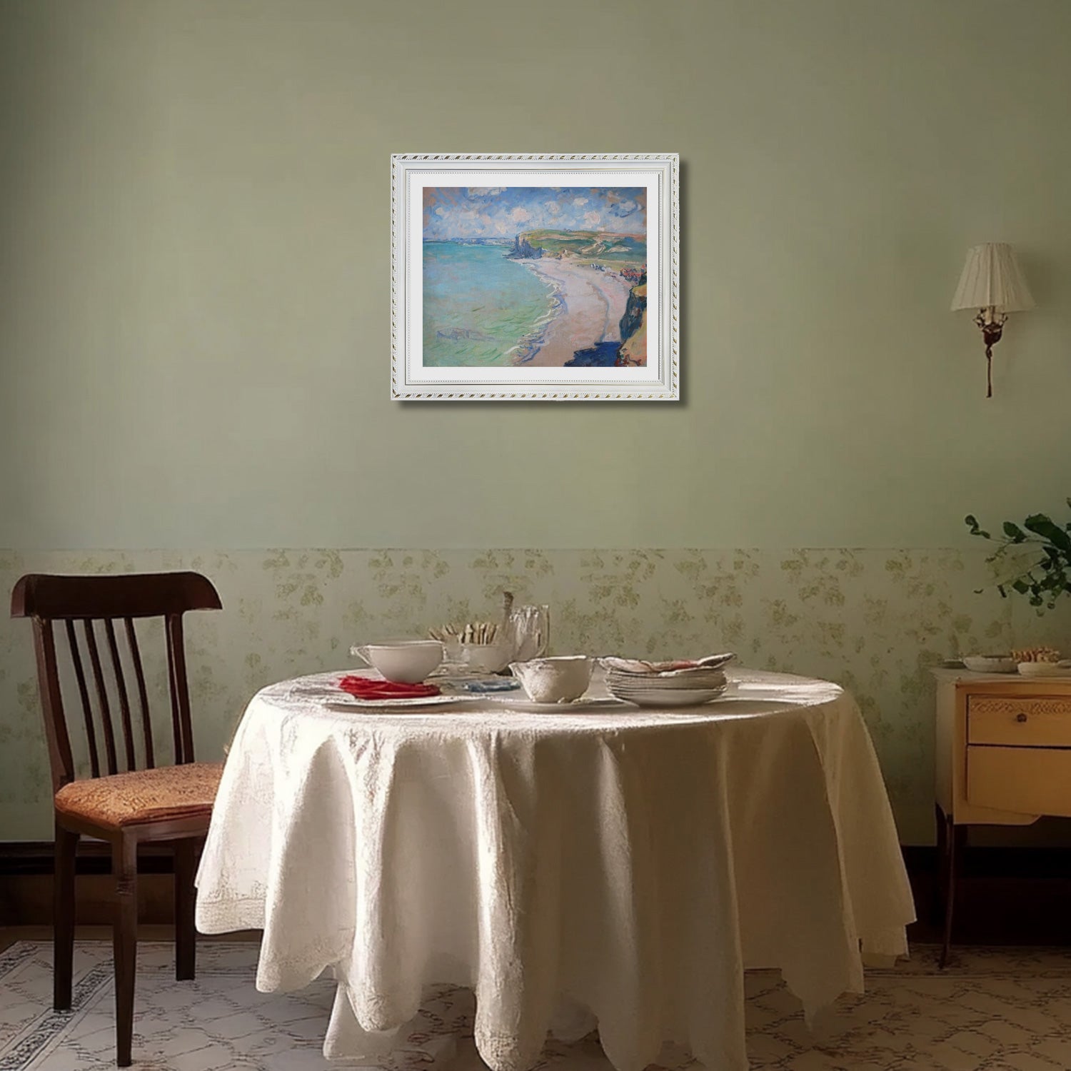 Claude Monet Wall Art The Beach At Pourville Poster Framed