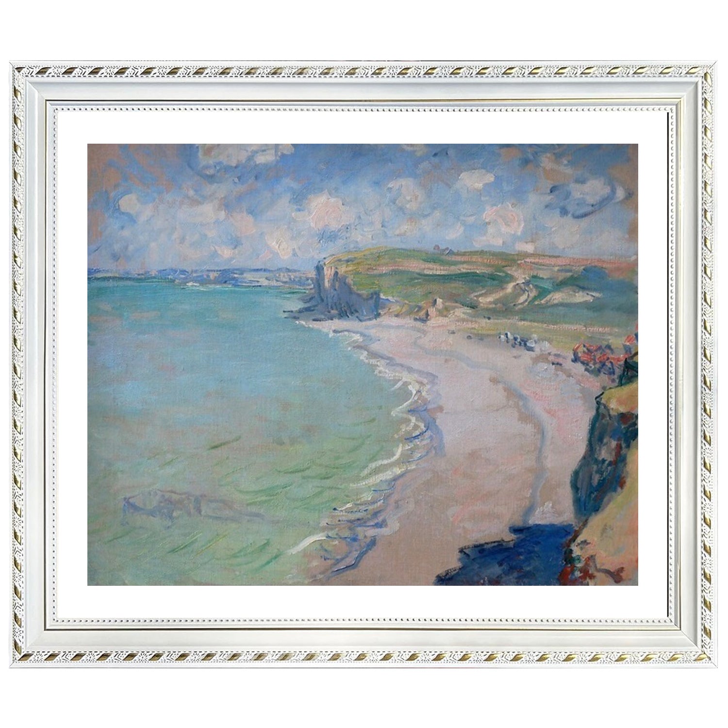 Claude Monet Wall Art The Beach At Pourville Poster Framed